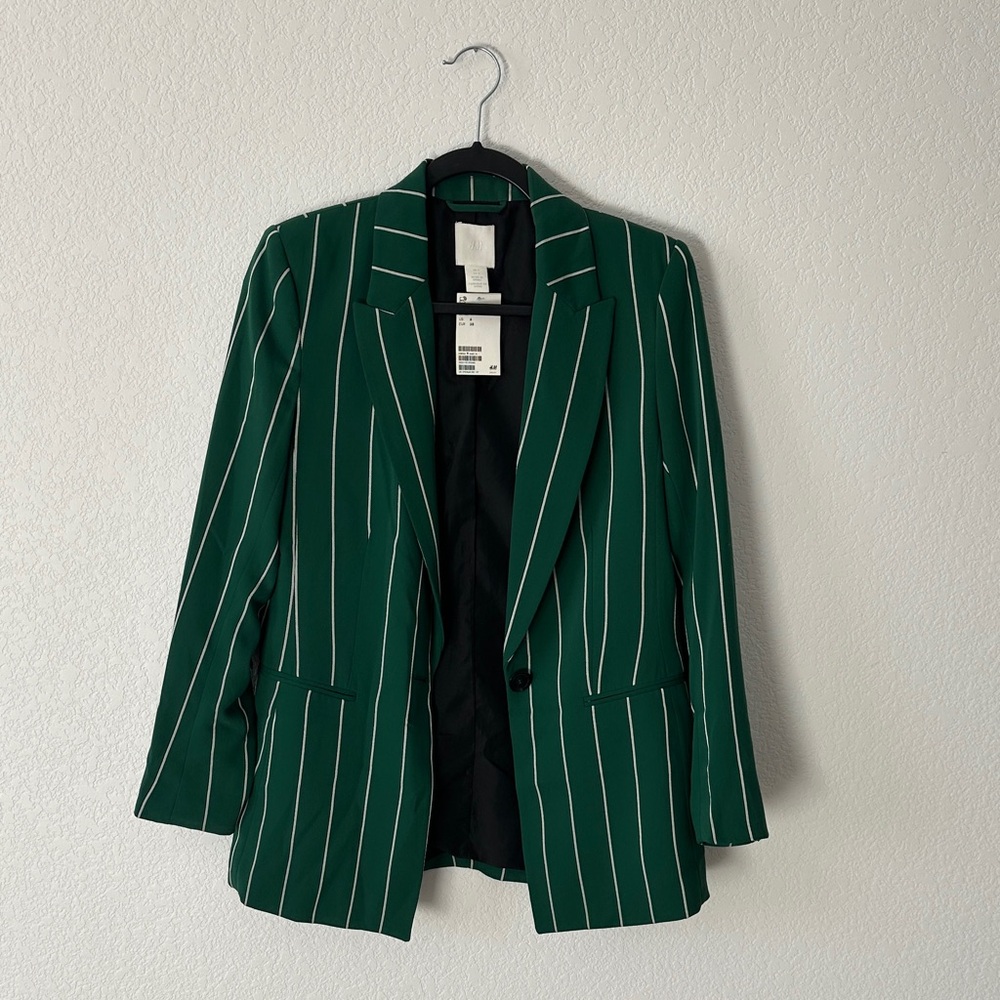 NWT Green Striped Blazer - New With Tags